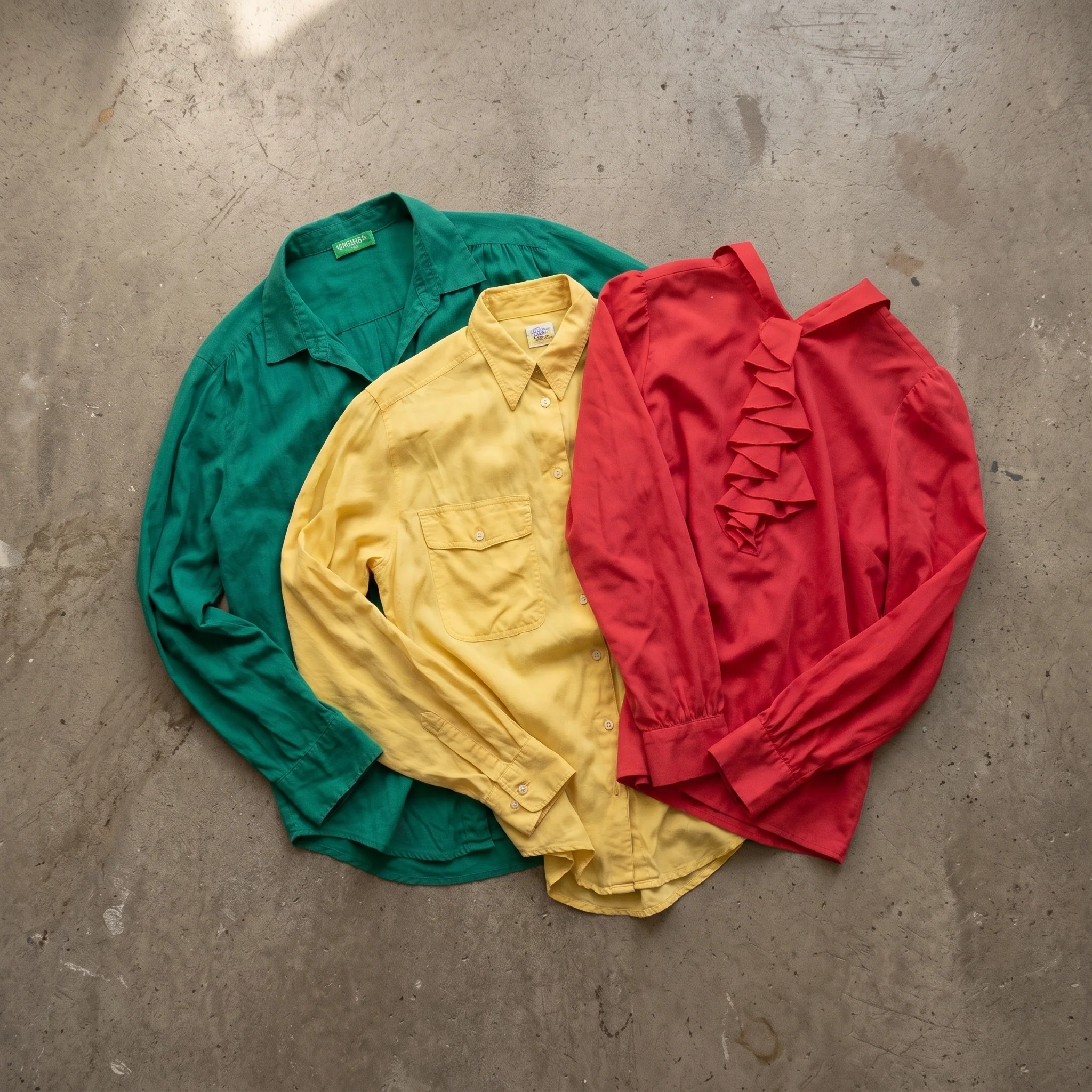 MIX BLUSAS UNICOLOR DE MANGA LARGA